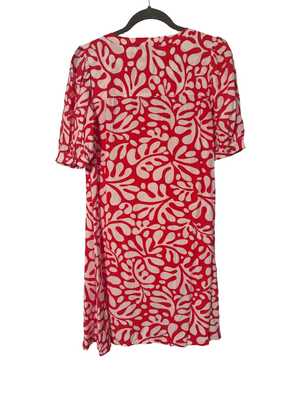 Ann Taylor Loft Rio Floral Balloon Sleeve Button Swing Dress - Picture 4 of 7